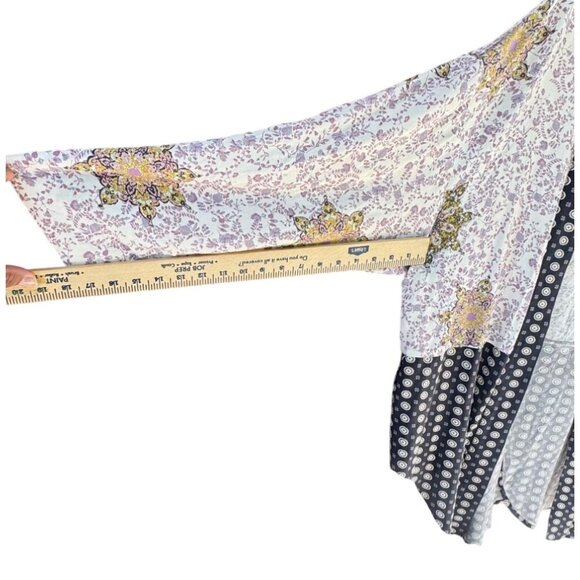 Free People Forget Me Knot Tie Front Kimono Women’s Large In Ivory - Picture 8 of 13